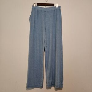 SOFT SURROUNDINGS Light Blue Lounge Pants‎ Button Wide Leg Loose Comfort Mature